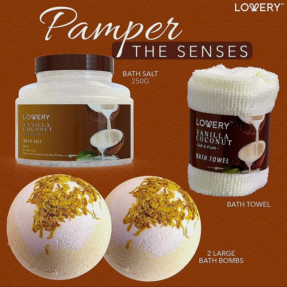 9-piece Unisex Bath & Body Gift Set, Vanilla Coconut 🥥 😋 - Picture 5 of 12